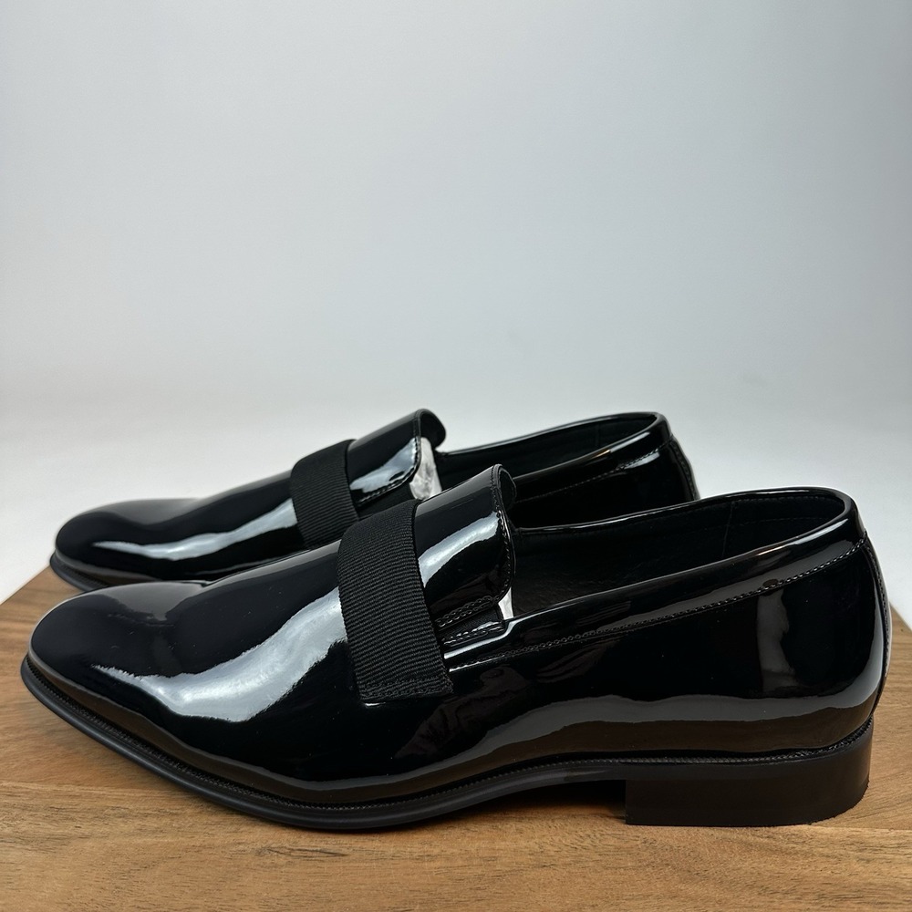 New Mens Joseph Abboud‎ Soiree Formal Slip On Black Shoes Dress Shoes Size 10 D - Picture 2 of 8